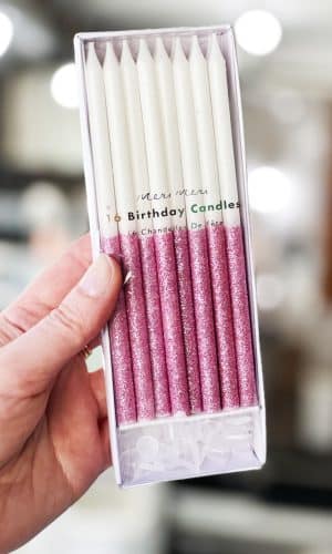 Pink Glitter Dipped Candles