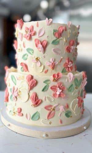 Floral buttercream cake by Whipped Bakeshop in Philadelphia