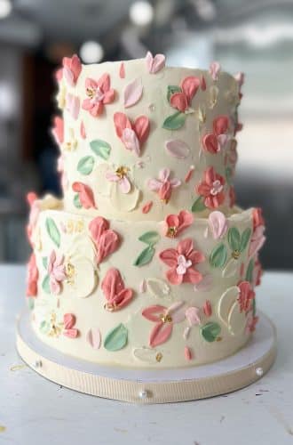 Floral buttercream cake by Whipped Bakeshop in Philadelphia