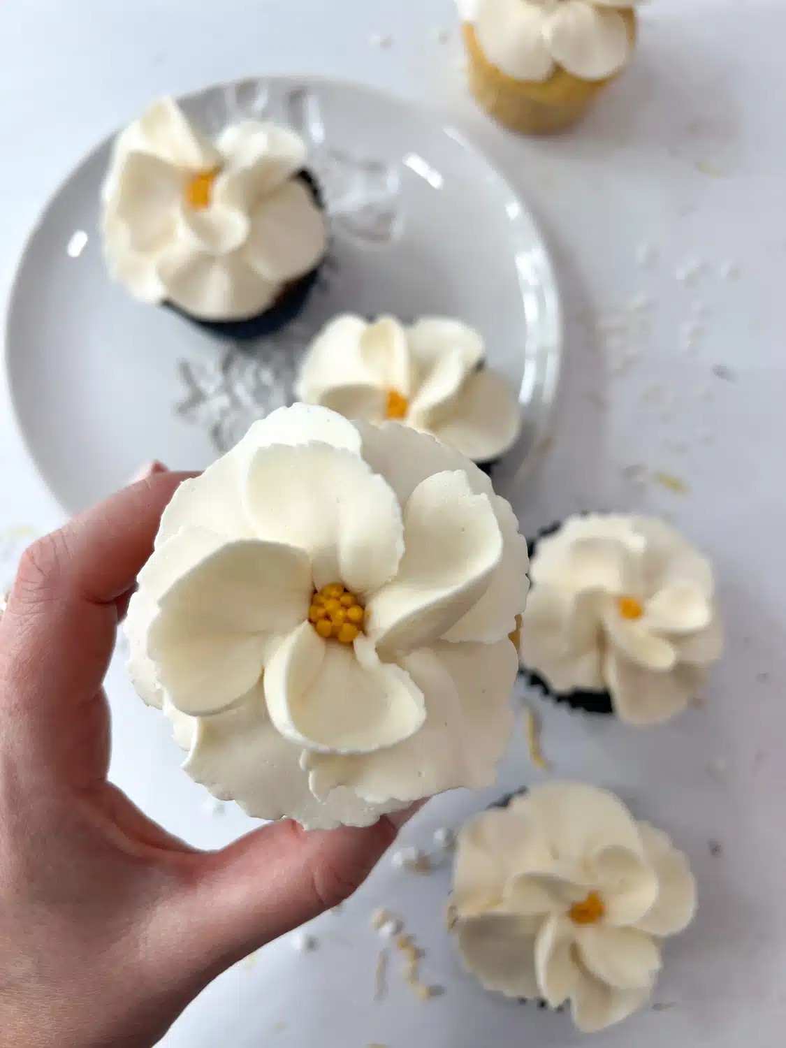 Magnolia flower cupcakes by Whipped Bakeshop, Philadelphia