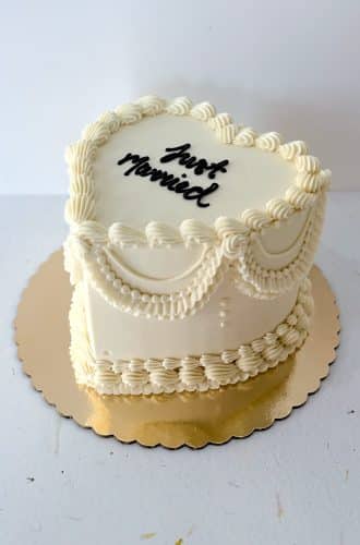 Vintage heart cake by Whipped Bakeshop in Philadelphia