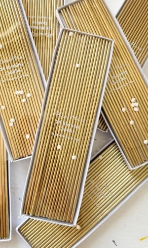 Extra Tall Skinny Gold Candles