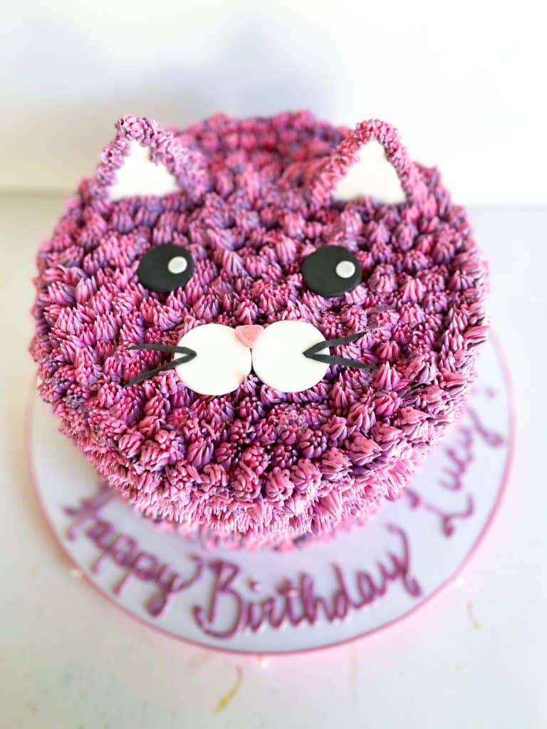 Purple Kawaii Cat cake by Whipped Bakeshop Philadelphia