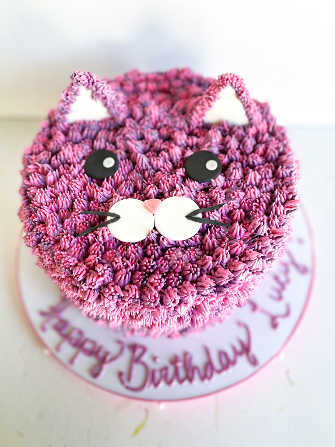Purple Kawaii Cat cake by Whipped Bakeshop Philadelphia