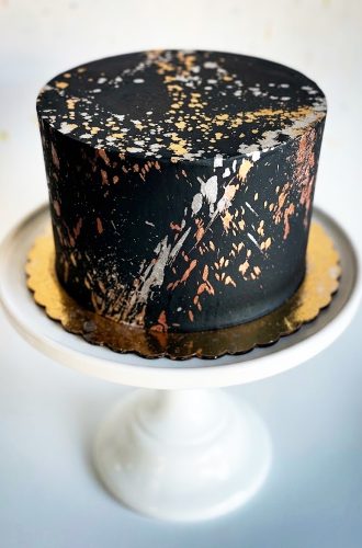 Dramatic Metallic Speckle Cake by whipped bakeshop in Philadelphia